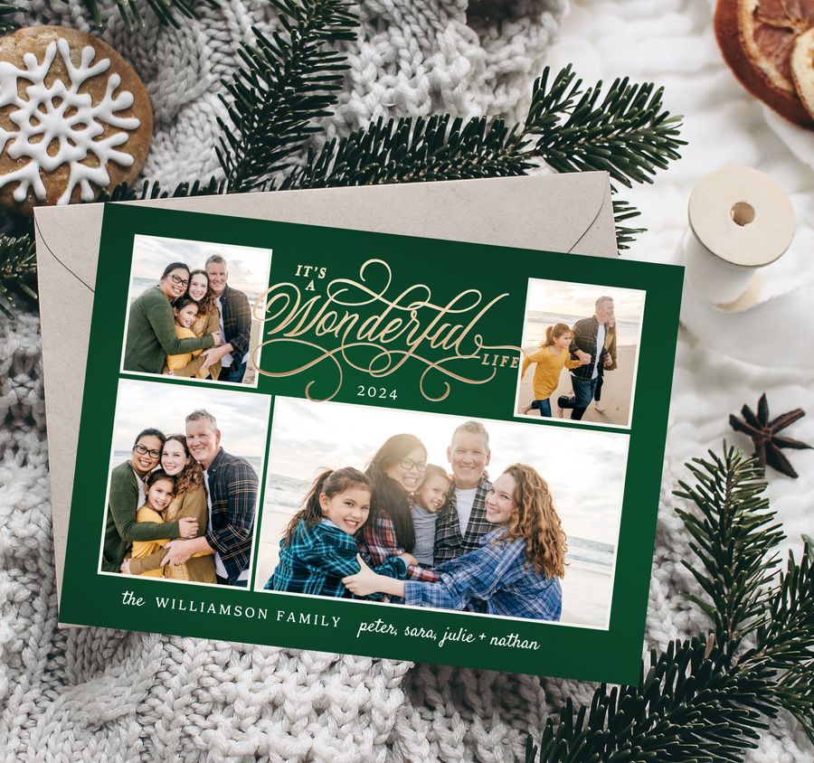 It's a Wonderful Life Christmas Card Template for Canva - TNPC141