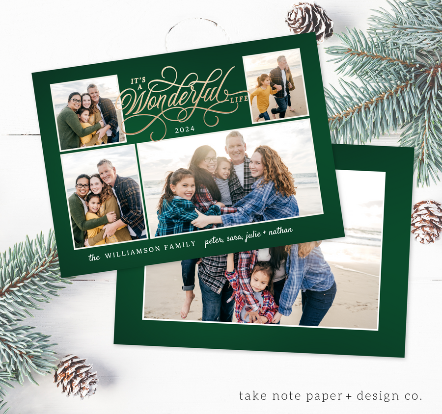 It's a Wonderful Life Christmas Card Template for Canva - TNPC141