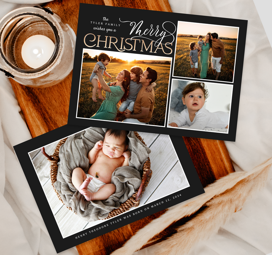 Simply Scripted Christmas Card Template for Canva - TNPC149