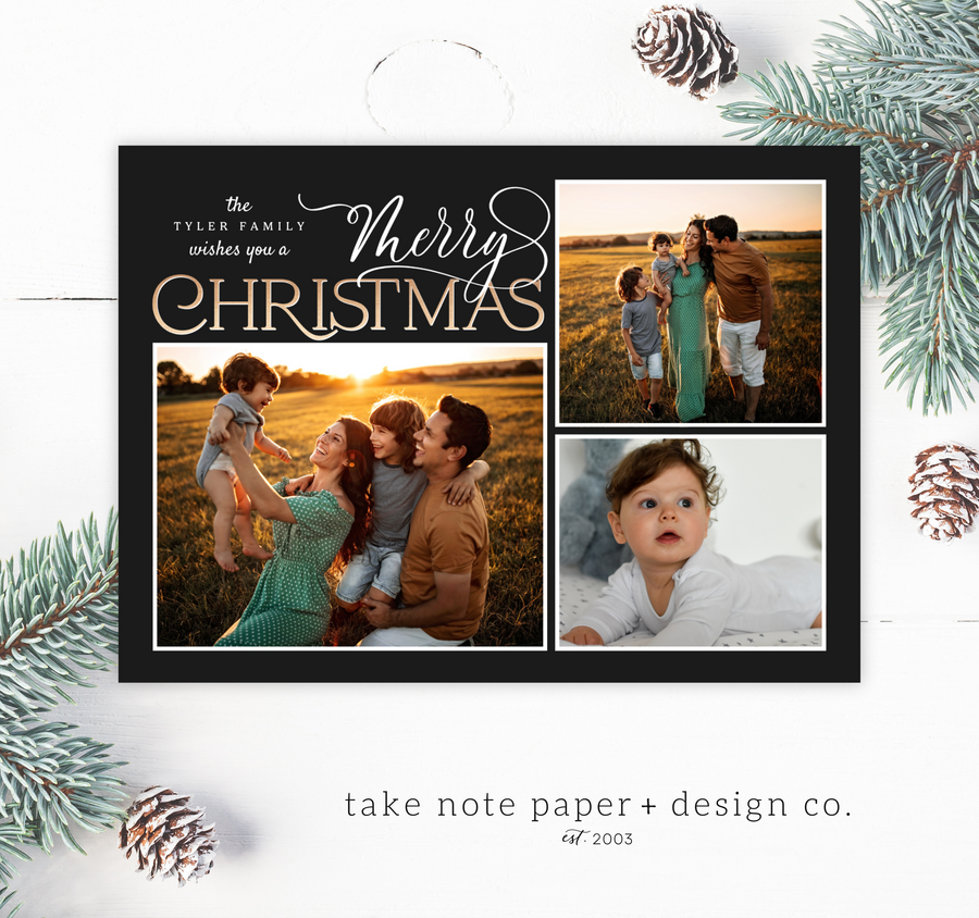 Simply Scripted Christmas Card Template for Canva - TNPC149