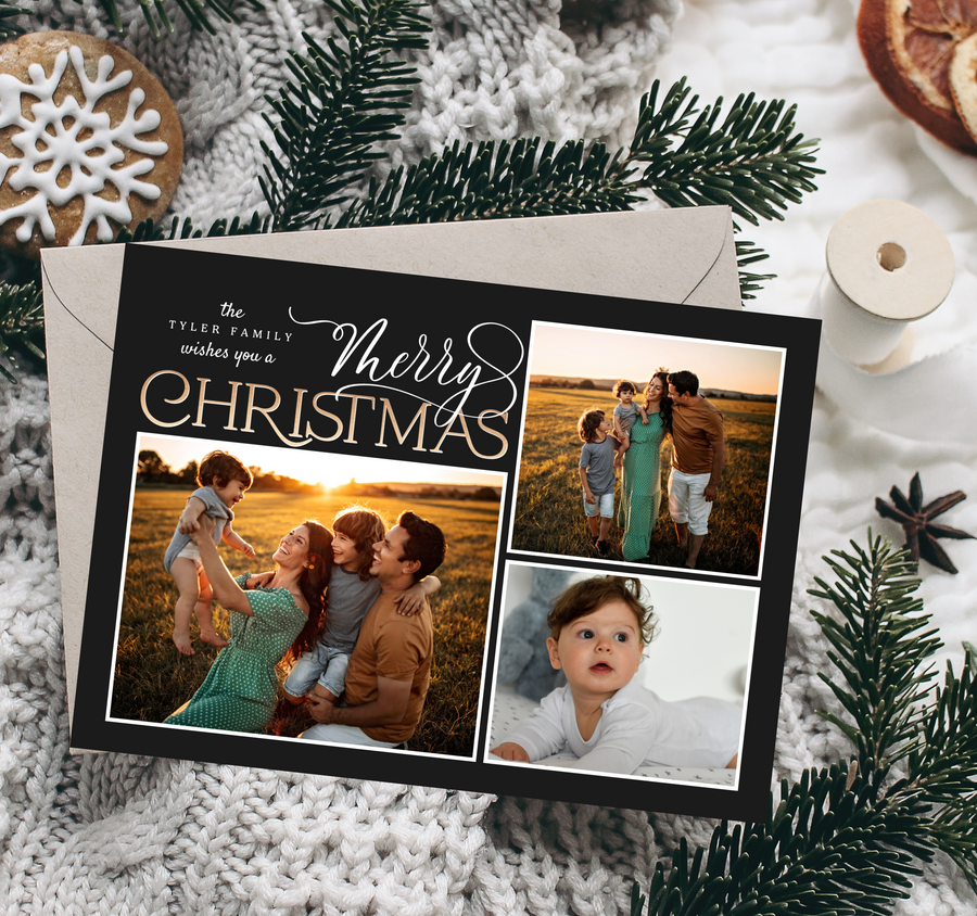 Simply Scripted Christmas Card Template for Canva - TNPC149