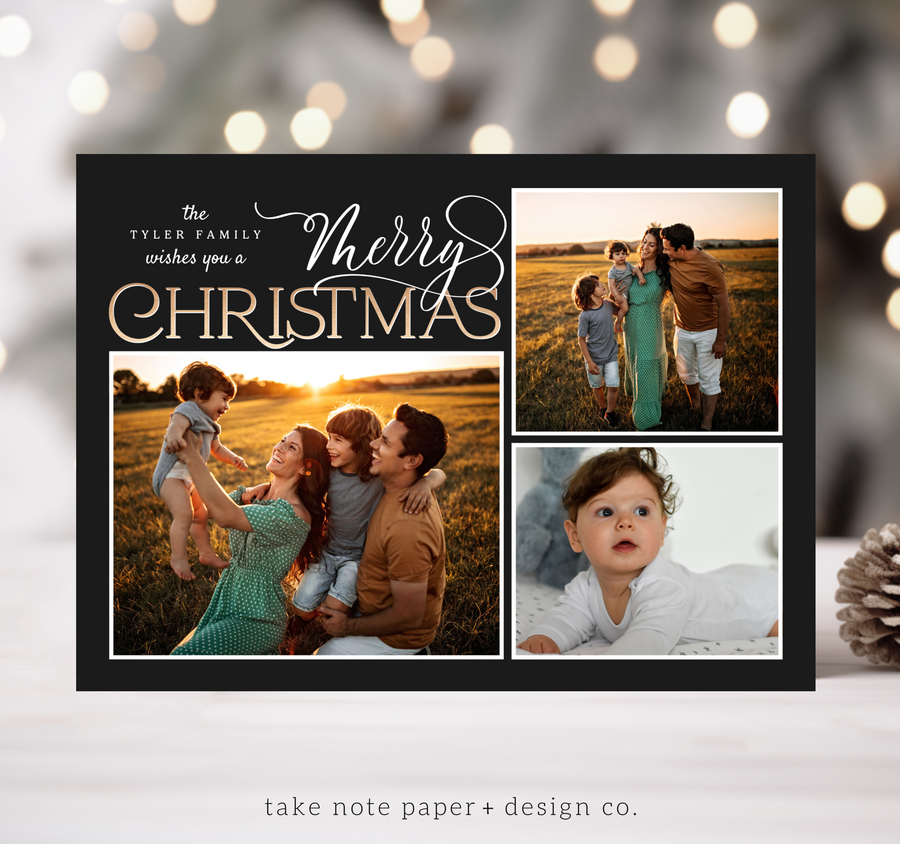 Simply Scripted Christmas Card Template for Canva - TNPC149