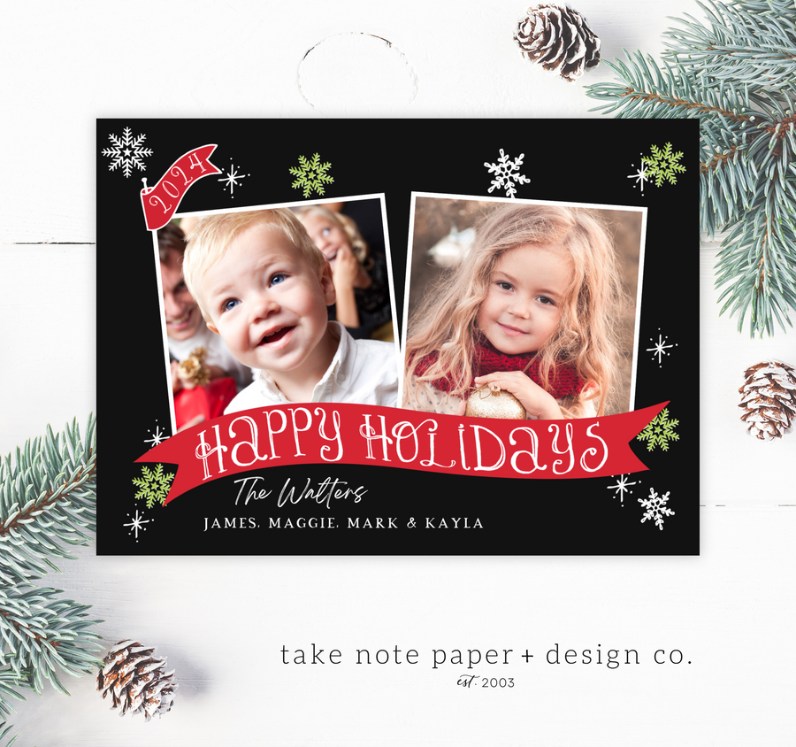 Duo Banner Christmas Card Template for Canva - TNPC152