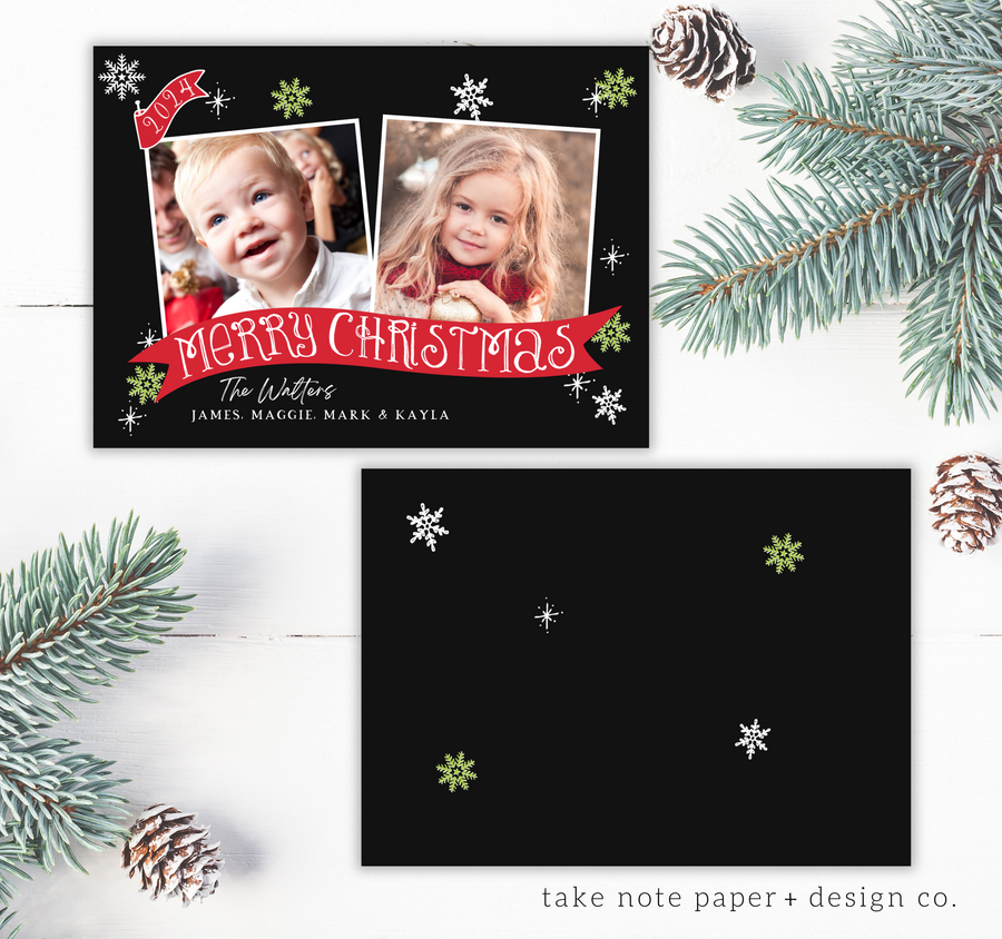 Duo Banner Christmas Card Template for Canva - TNPC152