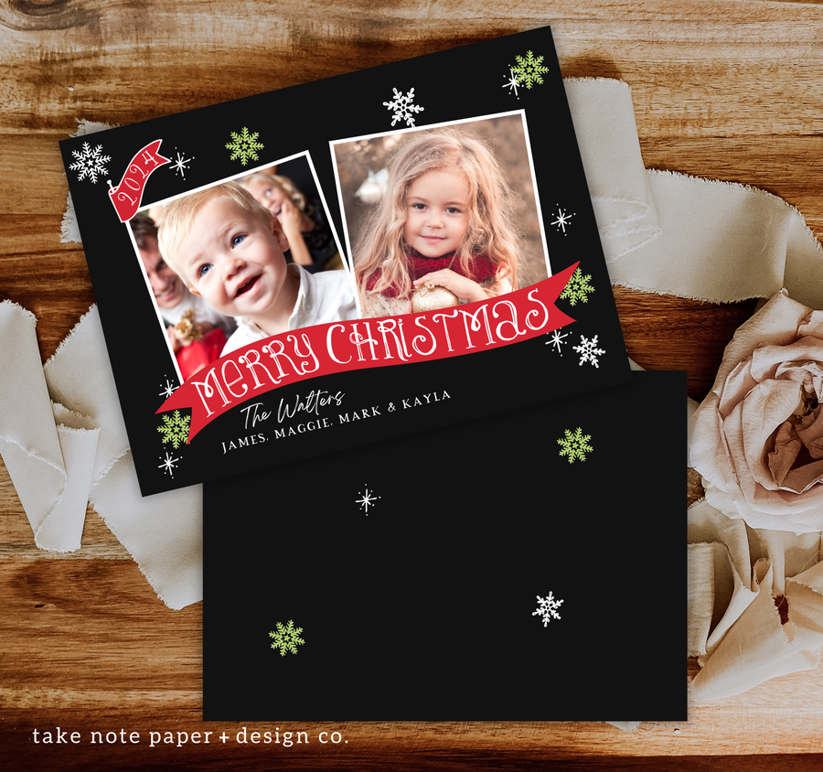 Duo Banner Christmas Card Template for Canva - TNPC152