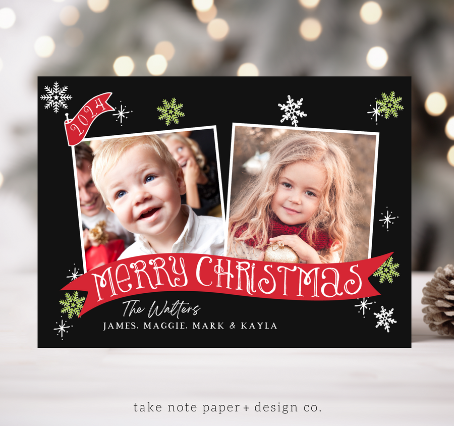 Duo Banner Christmas Card Template for Canva - TNPC152