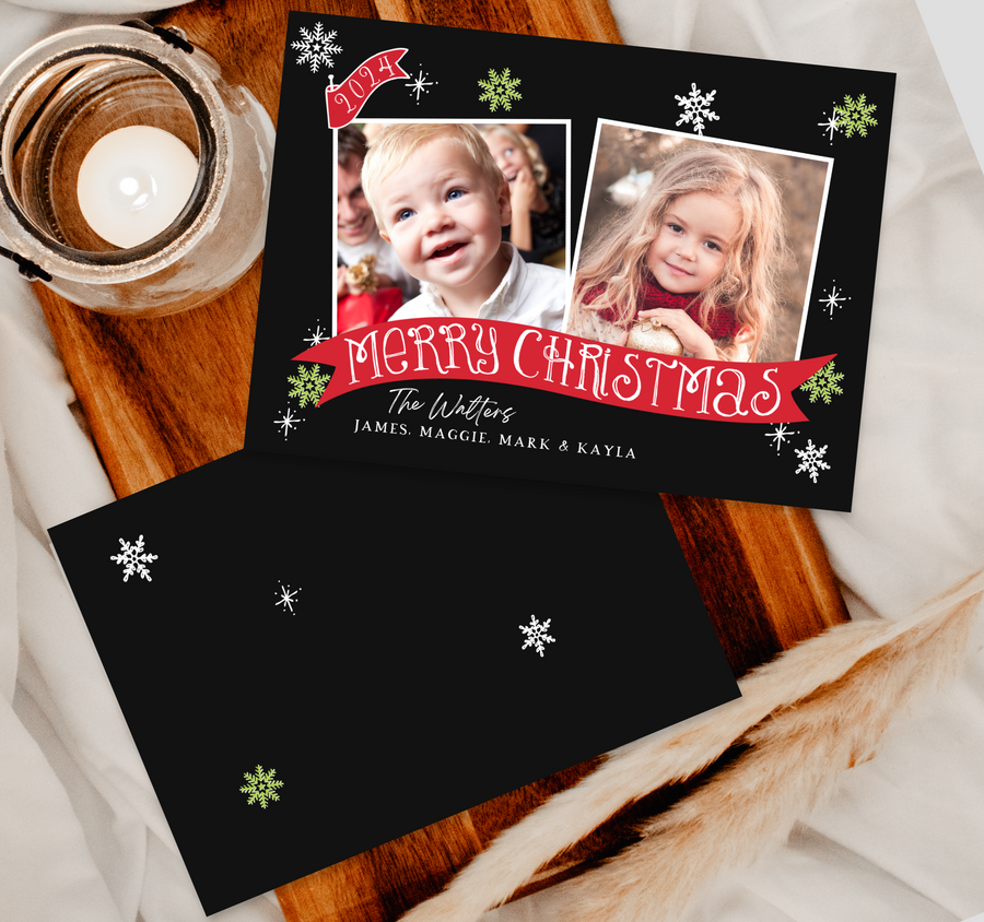 Duo Banner Christmas Card Template for Canva - TNPC152