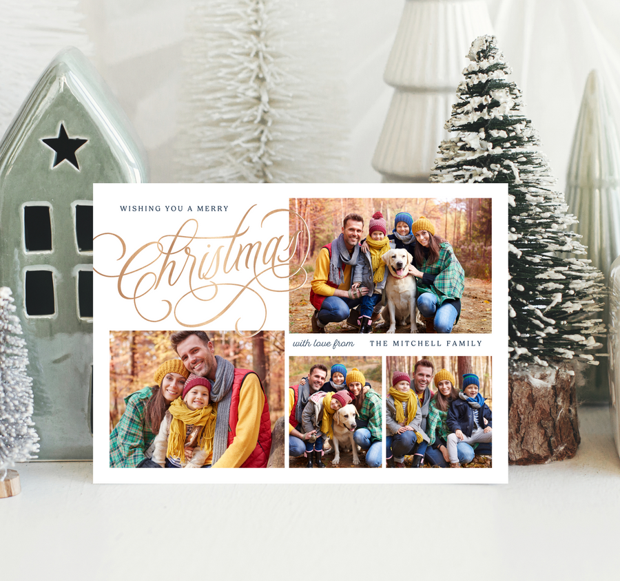 Fanciful Collage Christmas Card Template for Canva - TNPC153