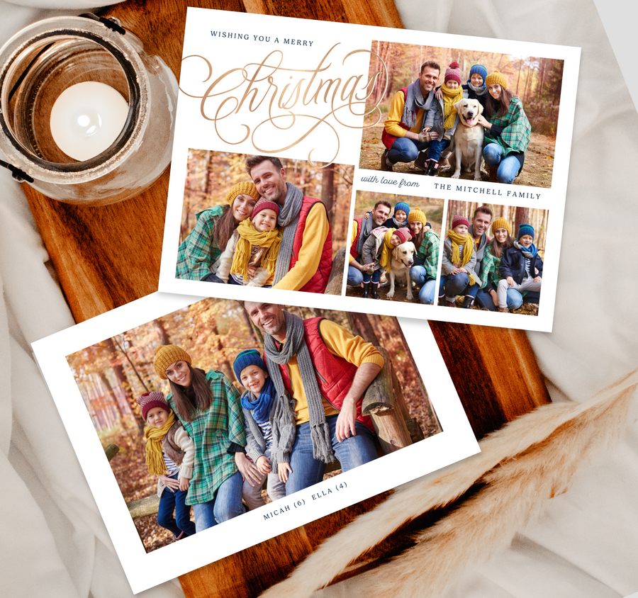 Fanciful Collage Christmas Card Template for Canva - TNPC153