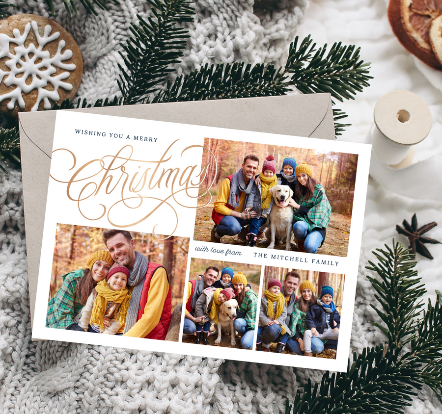 Fanciful Collage Christmas Card Template for Canva - TNPC153