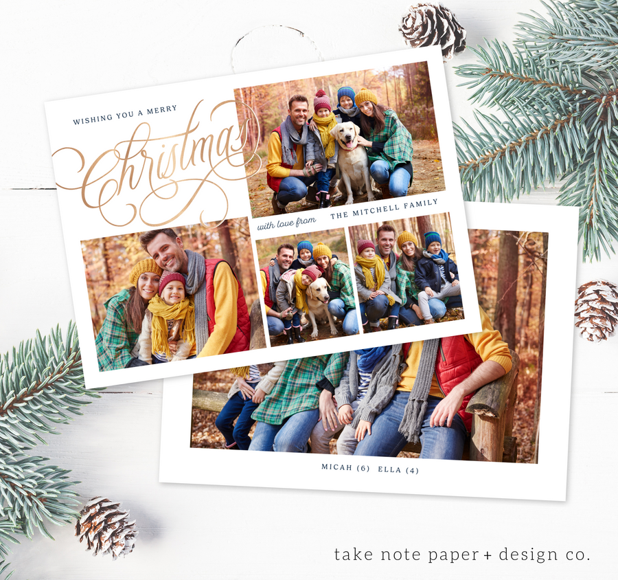 Fanciful Collage Christmas Card Template for Canva - TNPC153