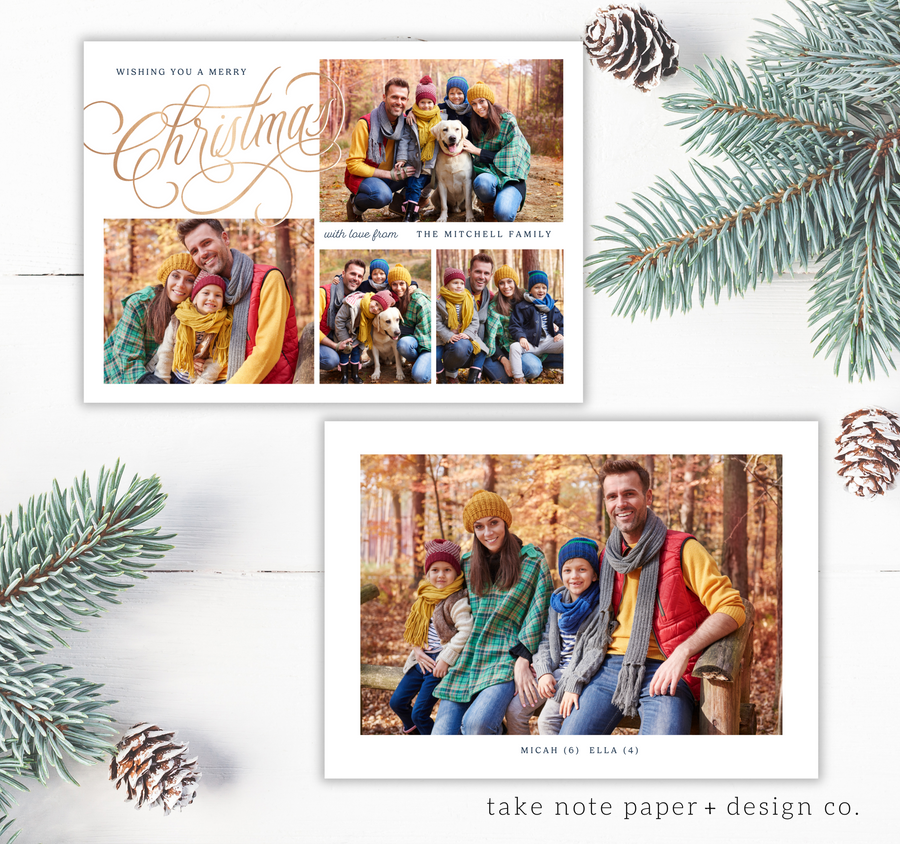 Fanciful Collage Christmas Card Template for Canva - TNPC153