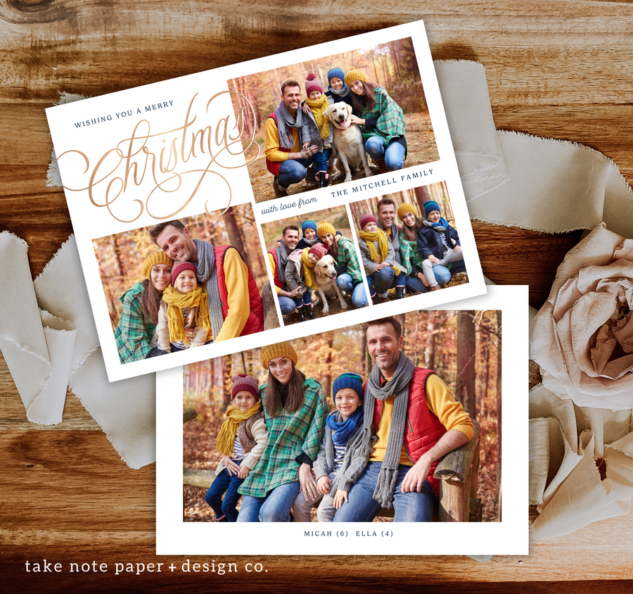 Fanciful Collage Christmas Card Template for Canva - TNPC153