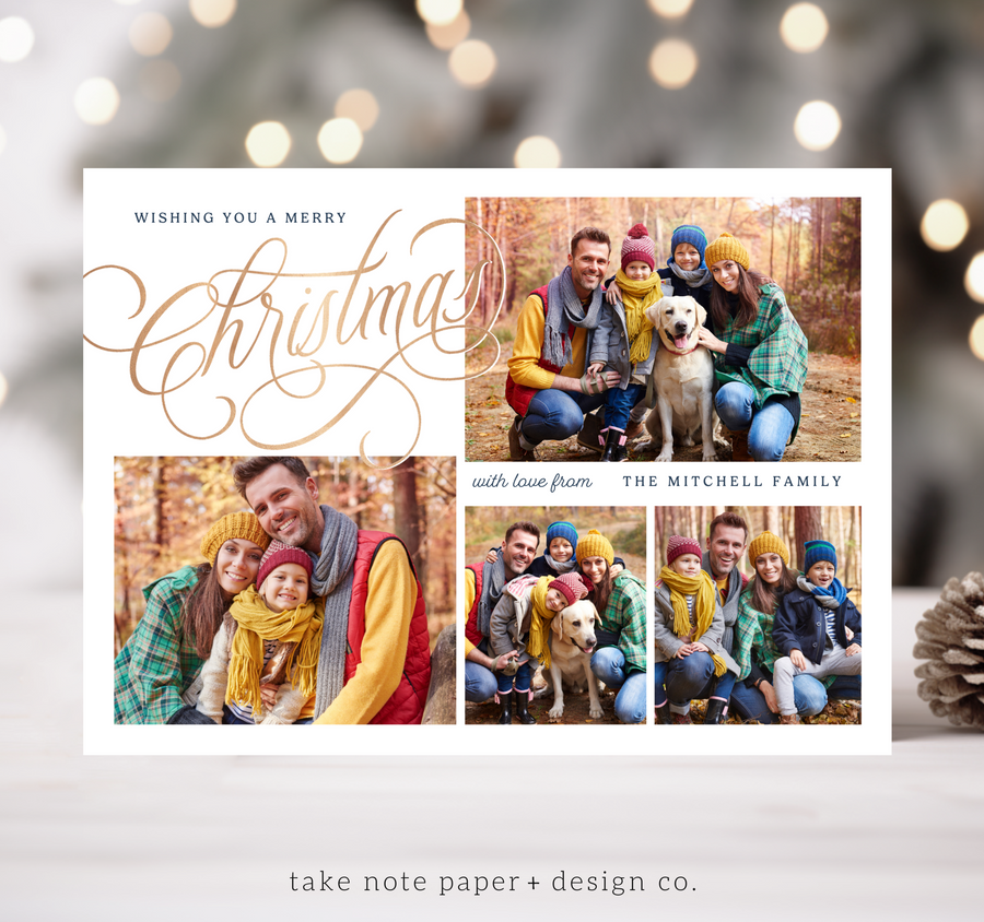 Fanciful Collage Christmas Card Template for Canva - TNPC153