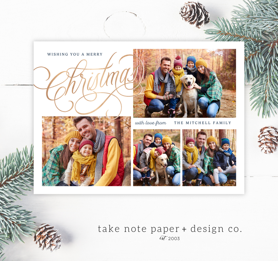 Fanciful Collage Christmas Card Template for Canva - TNPC153