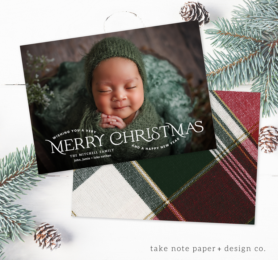 Merry Christmas Message Holiday Card Template - TNPC155