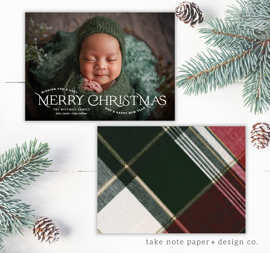 Merry Christmas Message Holiday Card Template - TNPC155