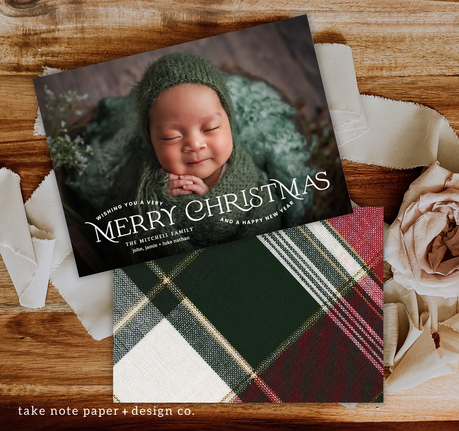 Merry Christmas Message Holiday Card Template - TNPC155