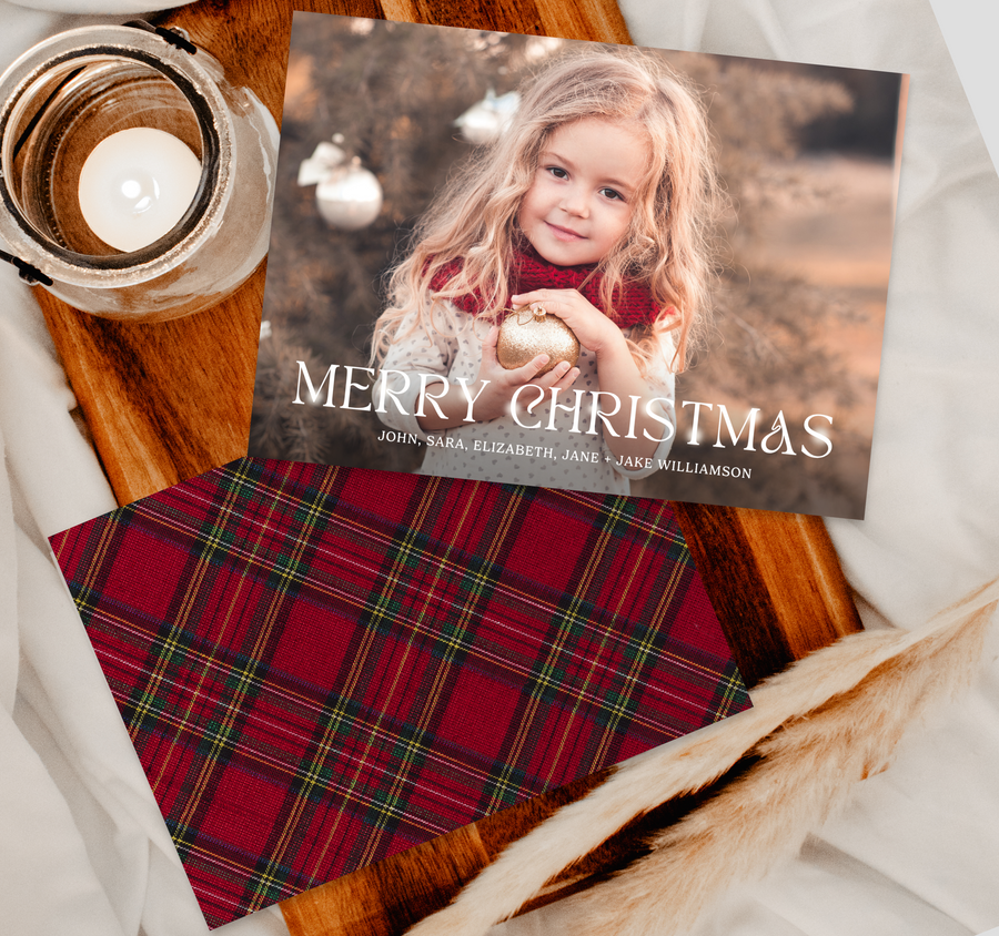 Merry Christmas Sparkle Overlay Christmas Card Template - TNPC160