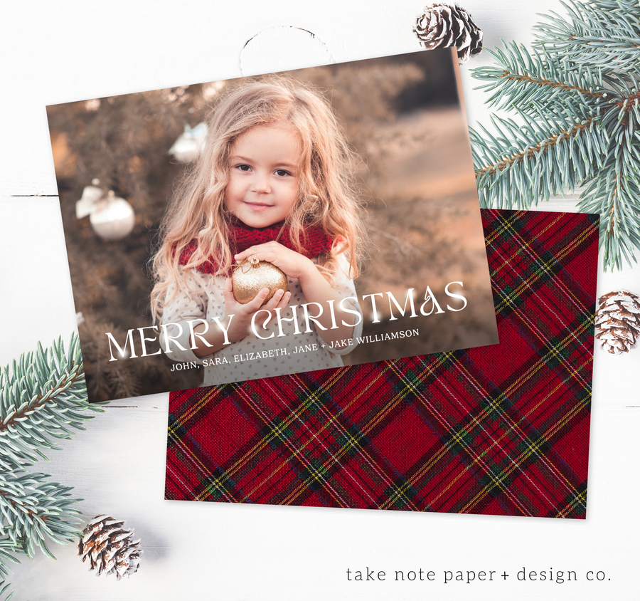 Merry Christmas Sparkle Overlay Christmas Card Template - TNPC160