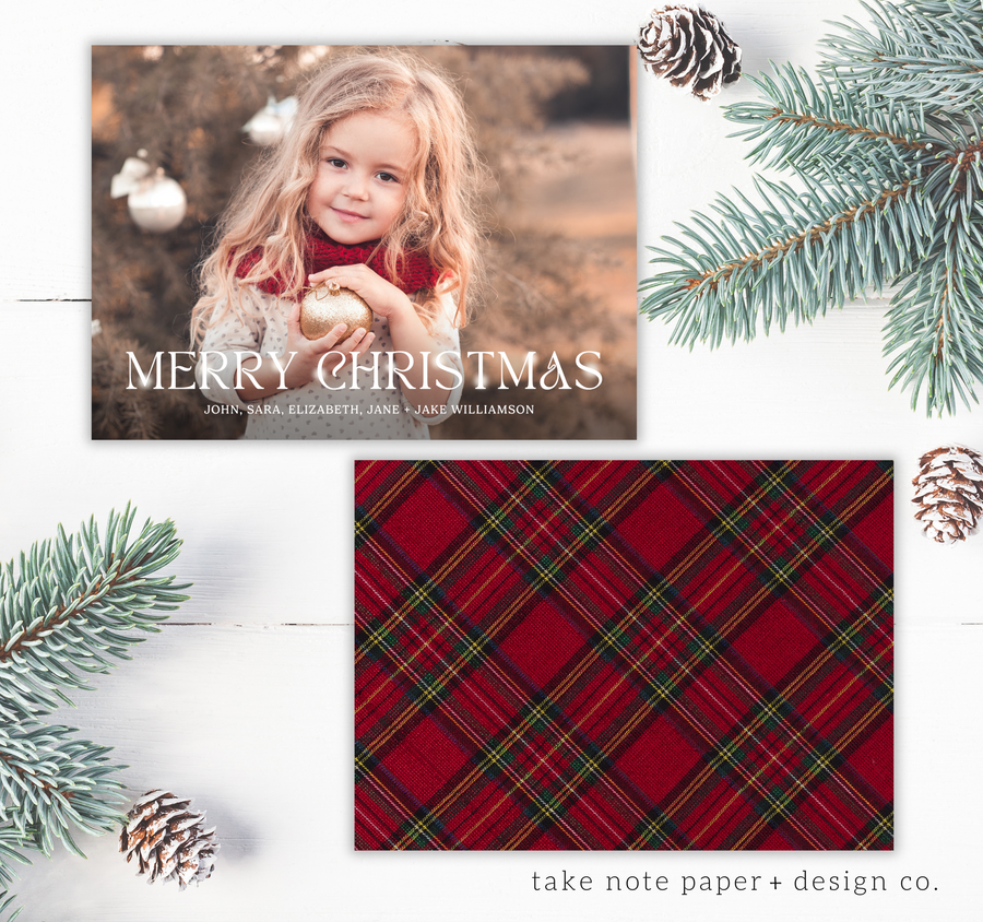 Merry Christmas Sparkle Overlay Christmas Card Template - TNPC160