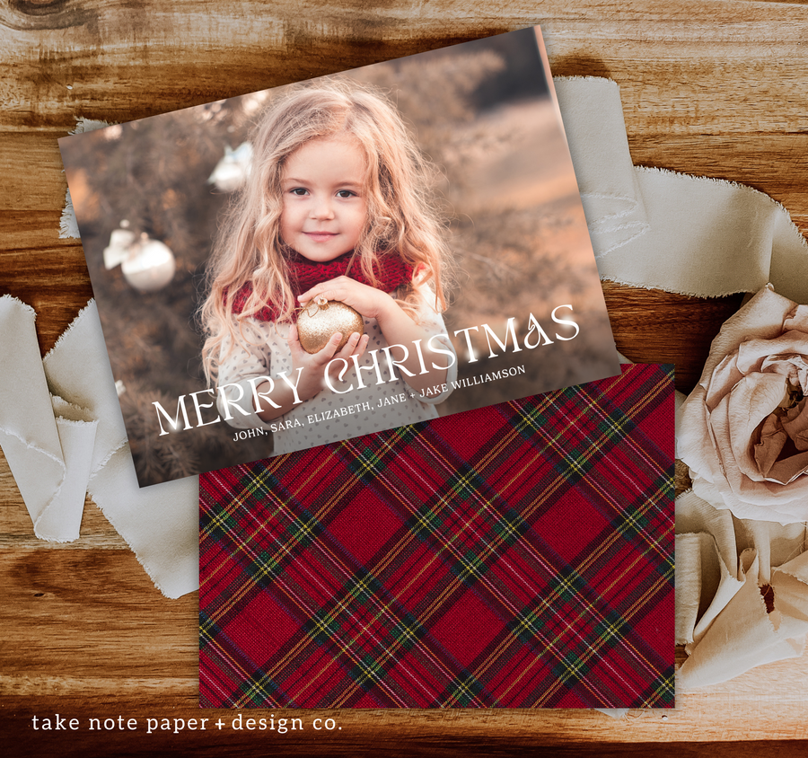 Merry Christmas Sparkle Overlay Christmas Card Template - TNPC160