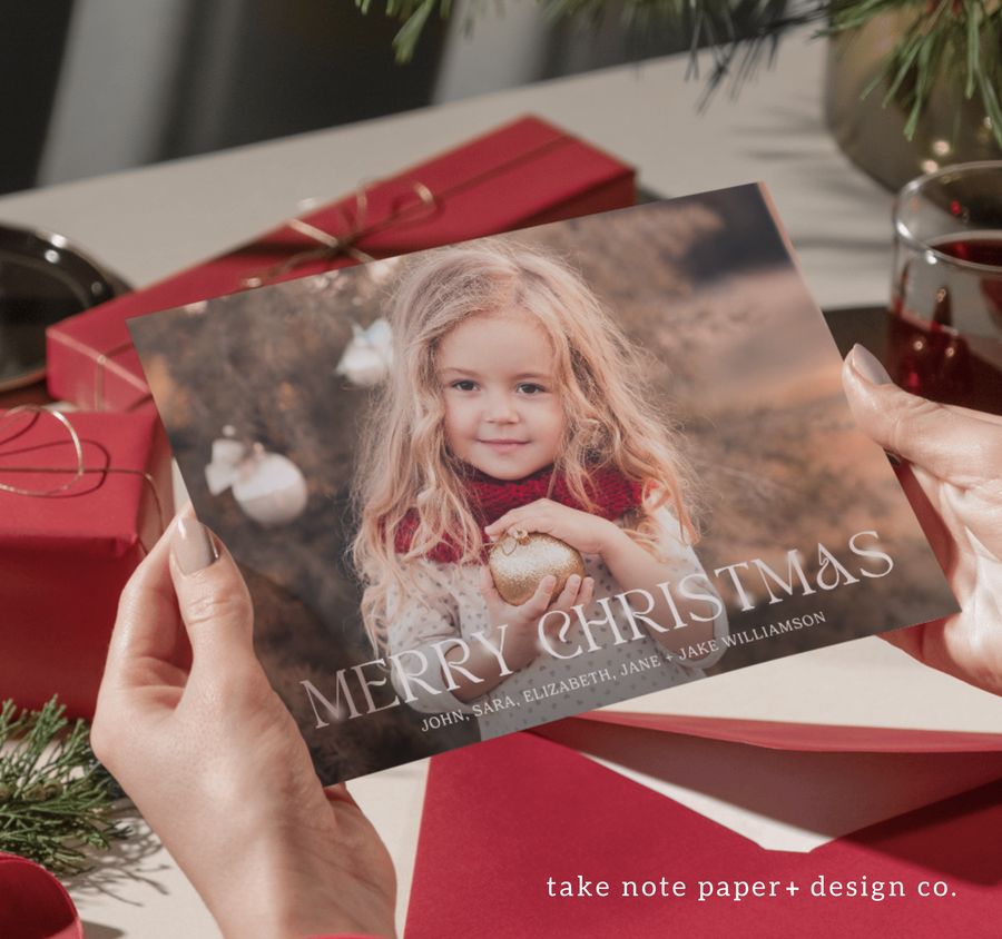 Merry Christmas Sparkle Overlay Christmas Card Template - TNPC160