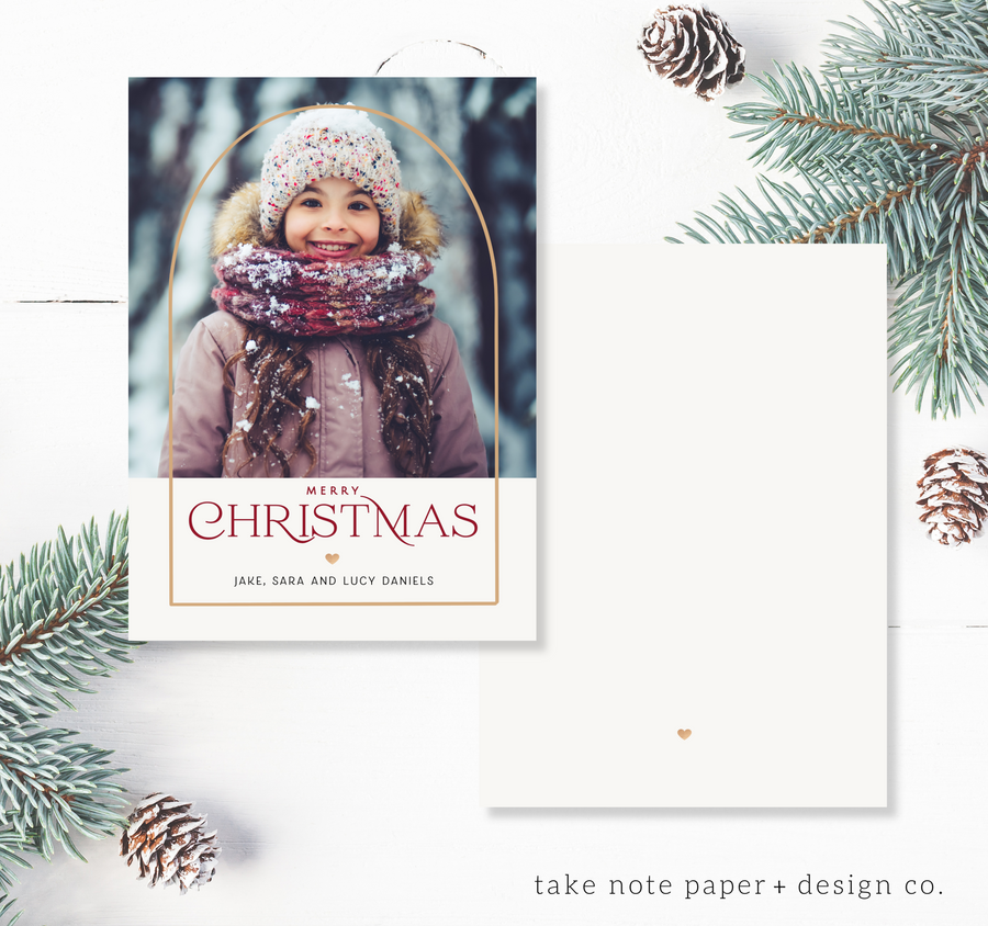 Golden Arch Overlay Christmas Card Template - TNPC165