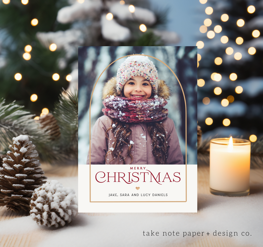 Golden Arch Overlay Christmas Card Template - TNPC165