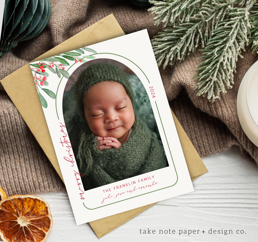 Arch Frame Christmas Card Template - TNPC168