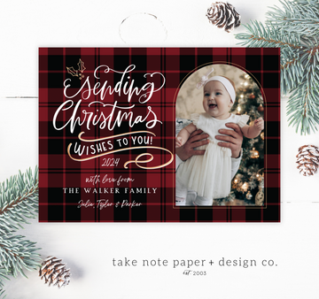 Sending Wishes Arch Christmas Card Template for Canva - TNPC171