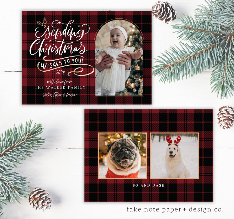 Sending Wishes Arch Christmas Card Template for Canva - TNPC171