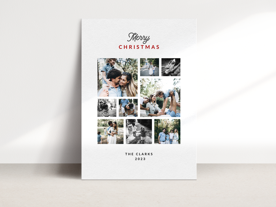 Photo Collage Christmas Card Template  for Canva - NG20