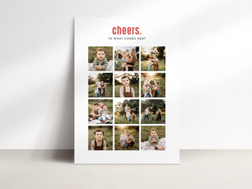 Cheers Photo Collage New Year Card Template for Canva - NG30