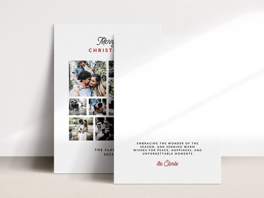 Photo Collage Christmas Card Template  for Canva - NG20