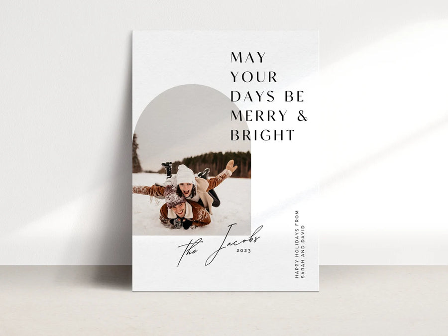 May Your Days Be Photo Christmas Card Template for Canva - NG25