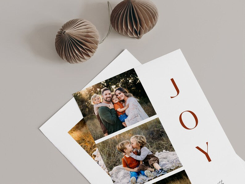 Joy Family Christmas Card Template for Canva - NG02