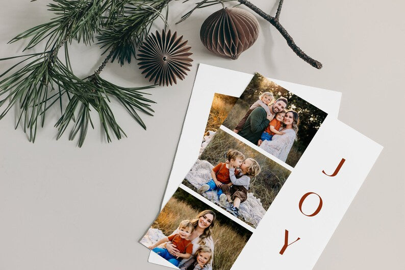 Joy Family Christmas Card Template for Canva - NG02