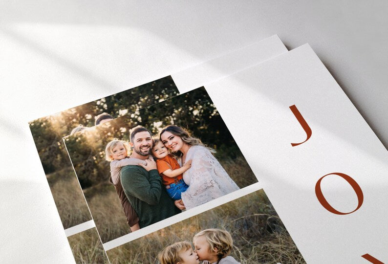 Joy Family Christmas Card Template for Canva - NG02