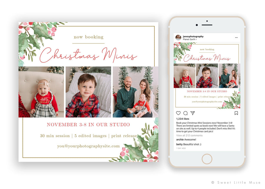 Christmas Mini Session Social Media Template - SLM13