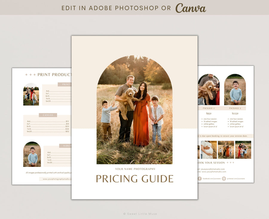 Price List Template for Photography Business for Canva - SLM68