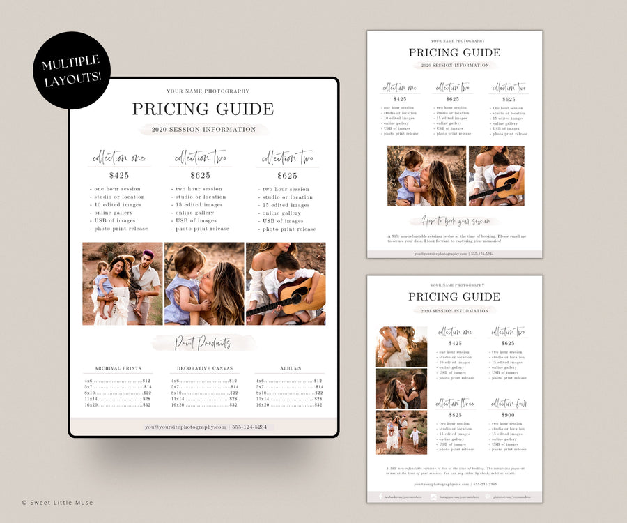 Photography Pricing Guide Template - SLM77