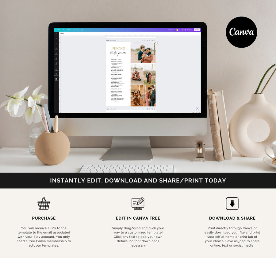 Price List Template for Photography Business for Canva - SLM68