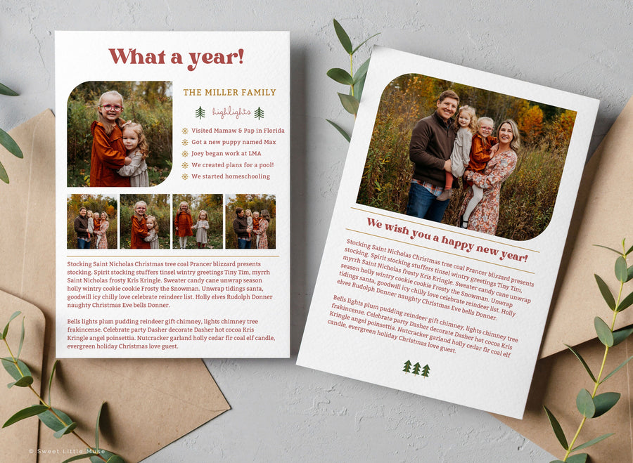 Year in Review Christmas Card Template for Canva - SLM04