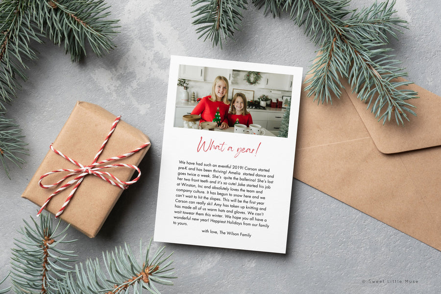 Year in Review Christmas Card Template for Canva - SLM16