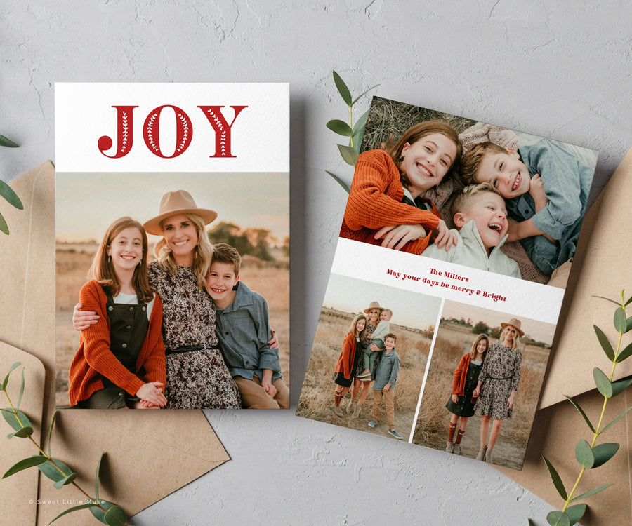 Retro Christmas Card Template for Canva - SLM18