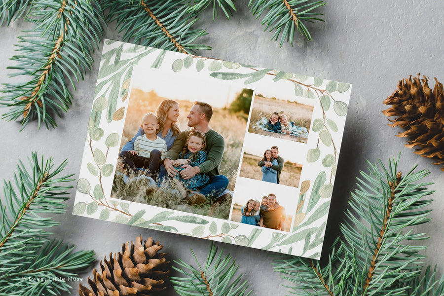 Organic Christmas Card Template for Canva - SLM26