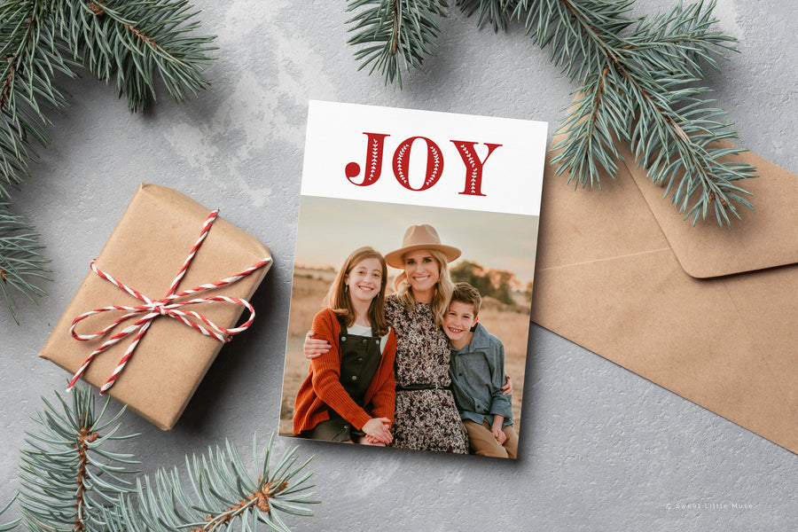 Retro Christmas Card Template for Canva - SLM18