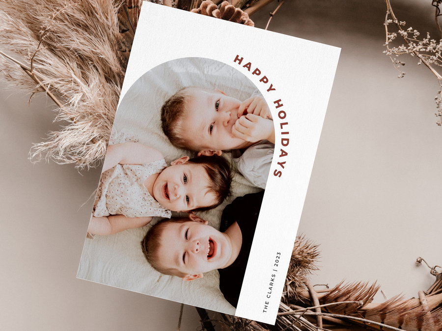 Digital Photo Arch Christmas Card Template for Canva - NG11