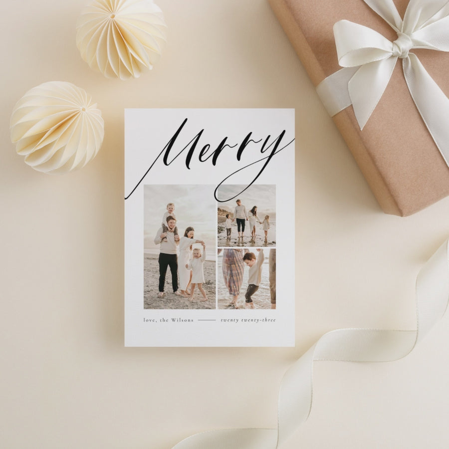 Merry Christmas Card Template, Christmas photo card Template, Canva Template,Minimalist Holiday Card Template,Photography Photoshop Card 5x7 - CD480